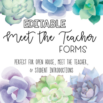 Preview of FREEBIE Editable Introduction Forms: Meet the Teacher and Student