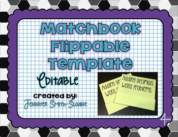 Preview of FREEBIE Editable Matchbook Flippable Template for Personal Use