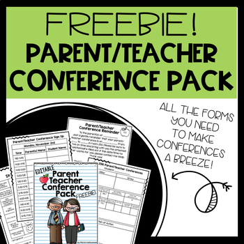 Preview of FREEBIE Editable Parent Teacher Conference Pack