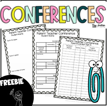 Preview of Progress Report and Parent Teacher Conference Reference Sheets {FREE}