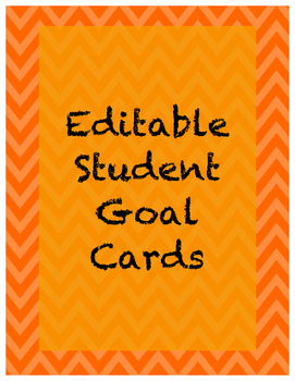 Preview of FREEBIE! Editable Student Goal Cards