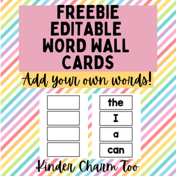 Preview of FREEBIE Editable Word Wall Cards