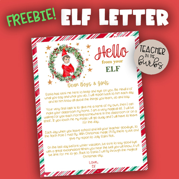 Preview of FREEBIE! Elf Arrival Letter | Classroom Elf | December Classroom Management