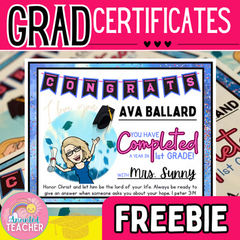 Preview of FREEBIE End of Year Diploma Certificates for Award Ceremony Kindergarten - Fifth