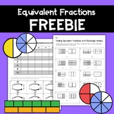 FREEBIE Equivalent Fractions using Visual Fraction Models 