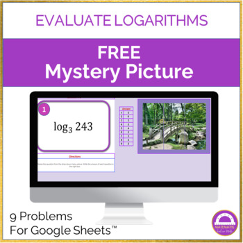 Preview of FREEBIE Evaluate Logarithms Mystery Picture Activity