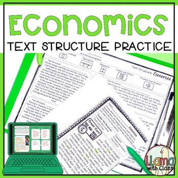Preview of Basic Economics Reading Passages with Text Structure Worksheets FREE