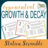 FREEBIE Exponential Growth and Decay Station Scramble Activity