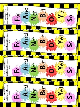 Preview of F.A.N.B.O.Y.S Bookmarks Compound Sentences