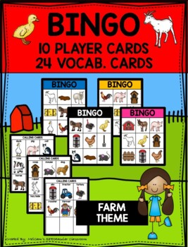 Preview of FREEBIE - FARM theme BINGO - Vocabulary Building Fun!!!