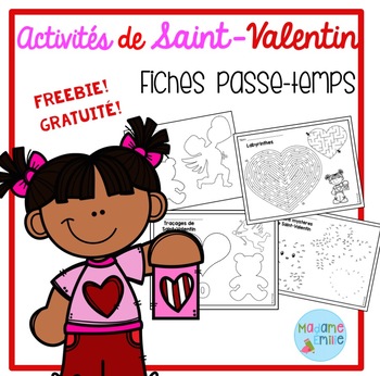 Preview of FREEBIE FRENCH Valentine's day printables/activités de St-Valentin (gratuit)