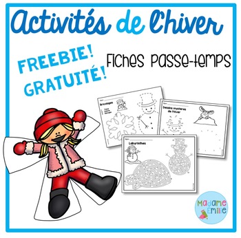 Preview of FREEBIE FRENCH Winter printables/activités d'hiver (gratuit)