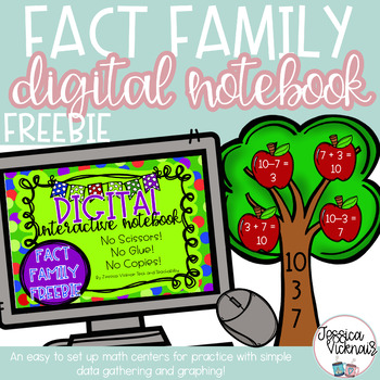 Preview of FREEBIE Fact Family DIGITAL Interactive Notebook