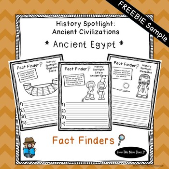 Preview of FREEBIE - Ancient Egypt History Unit - Fact Finding Notebook Pages