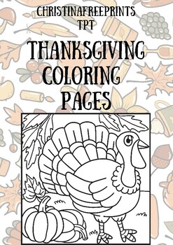 Preview of FREEBIE Fall + Thanksgiving coloring pages