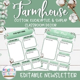 Farmhouse Classroom Decor - Newsletter
