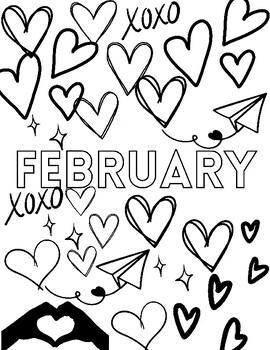 FREEBIE: February Coloring Page by nofrillsjustcaffeine | TPT