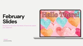 Preview of FREEBIE February Slides - Backgrounds ONLY