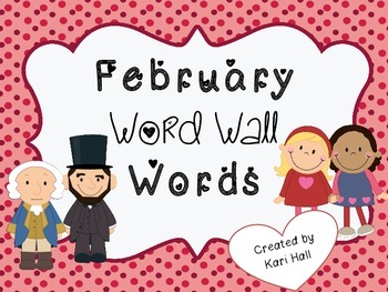 Preview of FREEBIE February Word Wall Vocabulary Words