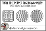 FREEBIE Fidget Popper Recording Sheets