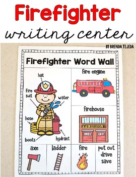 Preview of FREEBIE: Firefighter Word Wall Writing Center