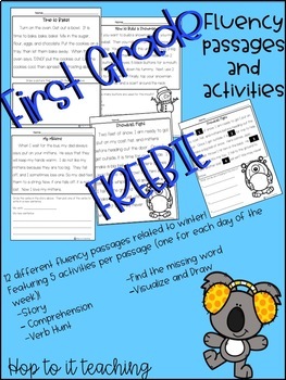 Preview of FREEBIE First Grade Fluency Passage with Comprehension Activities -Winter Themed