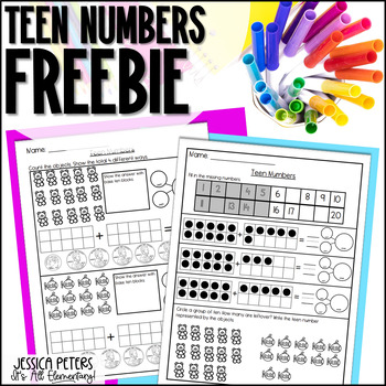 Preview of Teen Numbers Worksheets | Decomposing Teen Numbers | Place Value Worksheets