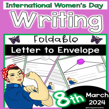 Preview of FREEBIE!! Foldable Letter to Envelope Writing Template International Women's Day