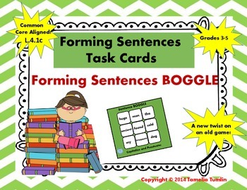 Preview of FREEBIE! Forming Sentences BOGGLE! Common Core Aligned Task Cards!