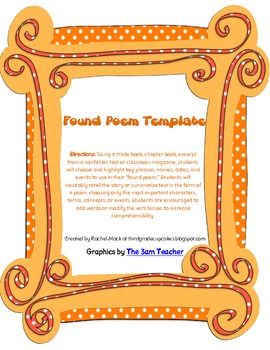 Preview of FREEBIE Found Poem Template