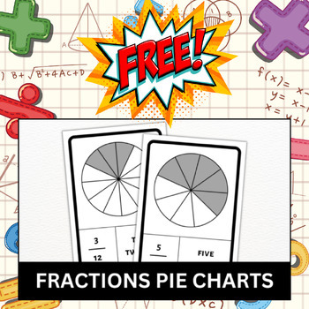 Preview of FREEBIE! Fraction Pie Charts Flashcards + Poster
