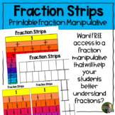 FREEBIE Fraction Strips Manipulatives