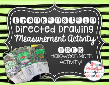 Preview of FREEBIE - Frankenstein Monster Directed Drawing Measurement Activity