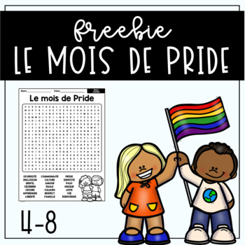 Preview of FREEBIE! French Junior/Intermediate PRIDE Month and Self-Love - Word Search