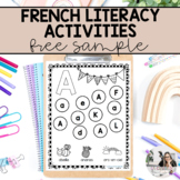Free Sample: French Kindergarten Literacy Worksheet Pack