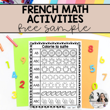 Preview of Free Sample: French Kindergarten Math Worksheet Pack | NO PREP