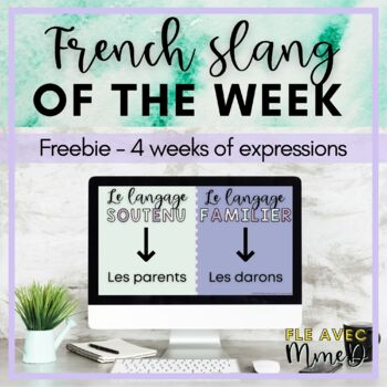 Preview of FREEBIE - French Slang Expression of the Week - 4 expressions argotiques