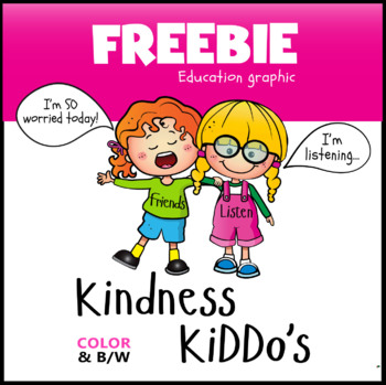 Preview of FREEBIE! Friends Listen. Clipart Image, Color & Black/white. {Lilly Silly Billy}