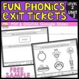 FREEBIE Fun Phonics Exit Tickets | Level 2 Unit 2