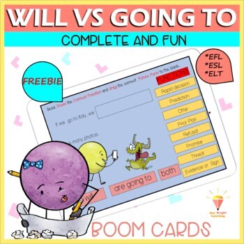 Preview of FREEBIE | Future tense | will and going to | Boom Cards