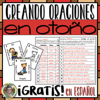 COVID19WL FREEBIE! ¡GRATIS! Creando Oraciones en OTOÑO en español