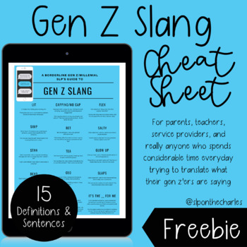 Preview of FREEBIE: Gen Z Slang Cheat Sheet