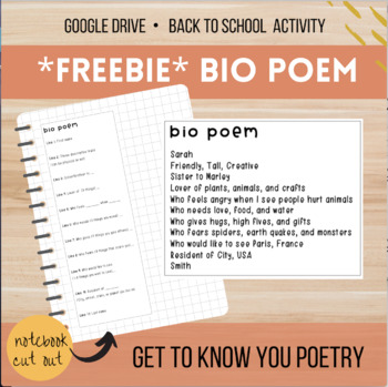Preview of FREEBIE - Get to Know You Poetry - Bio Poem - Beginning of Year ELA 