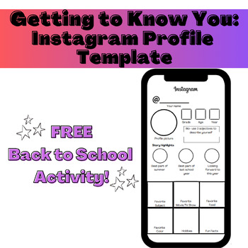 Preview of FREEBIE Getting to Know You: Instagram Profile Activity