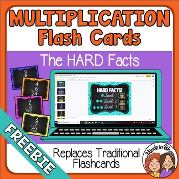 Preview of FREEBIE Google Slides Digital Multiplication Flash Cards Distance Learning