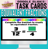 FREEBIE Google Slides Digital Task Cards: Equivalent Fractions