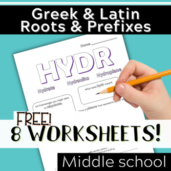 Preview of FREEBIE-Greek & Latin Root Words and Prefixes - Printable Worksheets