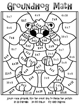 FREEBIE! Groundhog Day Multiplication Mosaic-Fun! by TeachesThirdinGeorgia