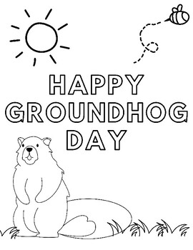 FREEBIE!! Groundhogs Day Coloring Pages- Fine Motor Practice and Early ...