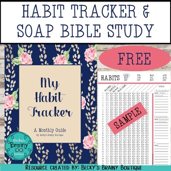 Preview of FREEBIE: Habit Tracker & SOAP Bible Study Guide